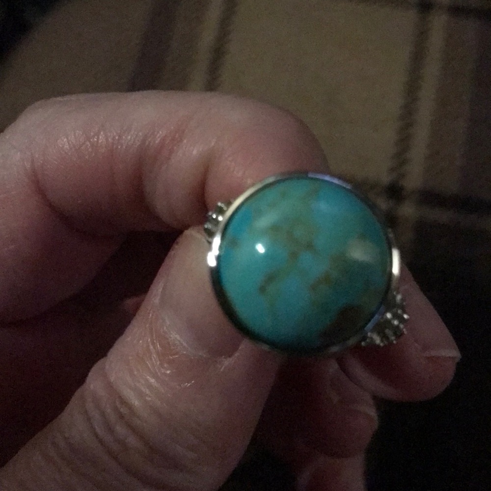 Turquoise and sterling silver ring